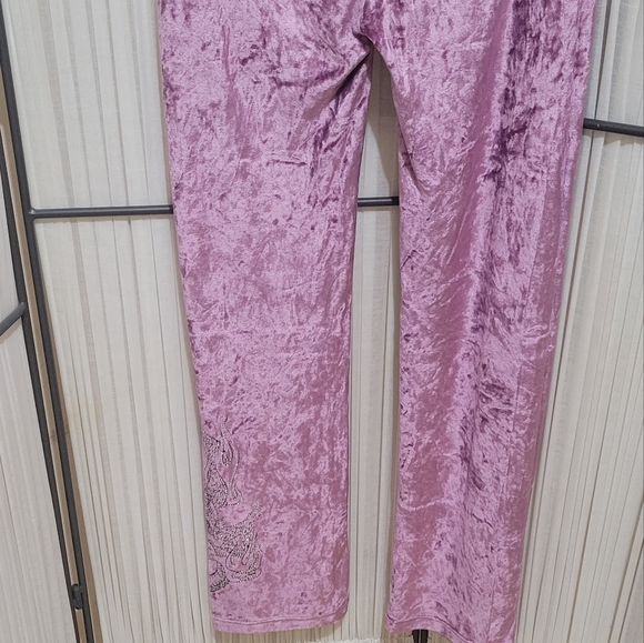 BCBGMAXAZRIA RHINESTONES  VELOUR  TRACK SUIT. - Picture 6 of 13